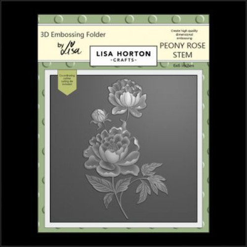 peony rose stem - Embossing Folder & die by lisa horton crafts LHCEf047